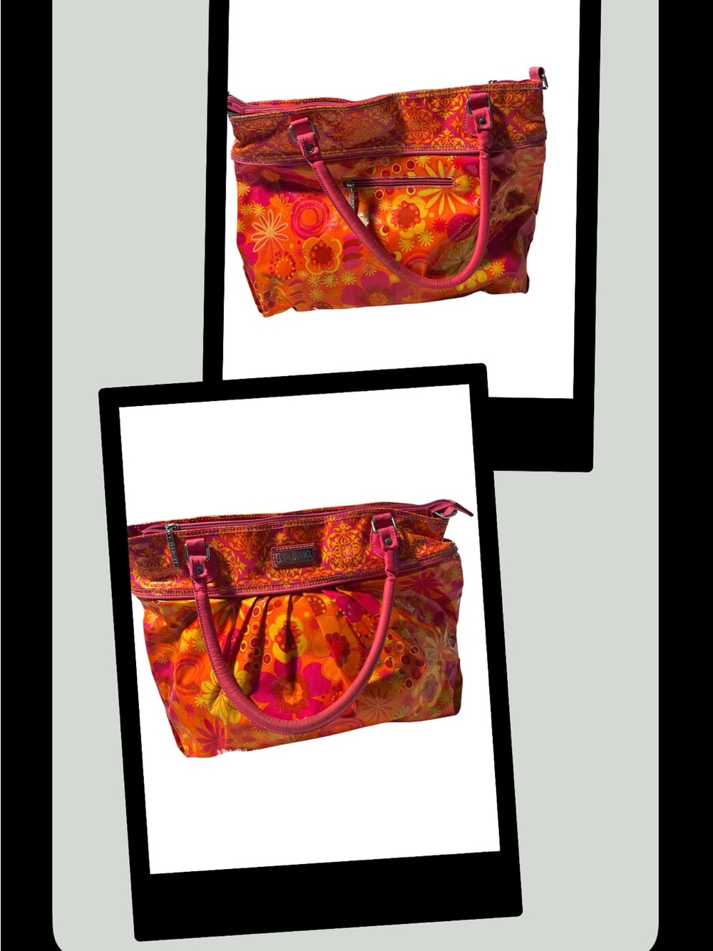 Colorful Floral Tote Bag - Pink & Orange Hadaki bag